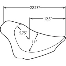 Asiento Solo EZ-ON — 58 cm de largo total, 28 cm de ancho, Negro