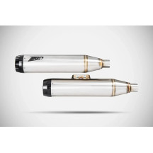 Overlapped Slip-Ons Muffler for HD-HERITAGE CLASSIC — Right mount, raw stainless steel