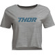 Camiseta corta Corp para mujer — XL, gris jaspeado, corte holgado
