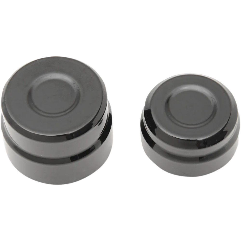 Billet Axle Caps — For 1-1/8" Axle Head, 36 mm Axle Nut, Black Semi-Gloss