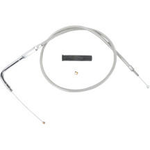 Stainless Braided Throttle Cable — 36-3/4" housing, 5" travel, 90° elbow