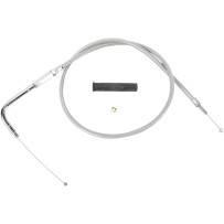 Stainless Braided Throttle Cable — 36-3/4" housing, 5" travel, 90° elbow