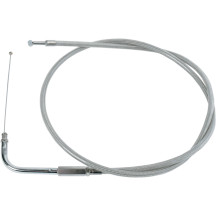Stainless Braided Throttle Cable — 100.5 cm (39-1/2") housing, 12.7 cm (5") travel, 70° elbow