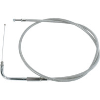 Stainless Braided Throttle Cable — 100.5 cm (39-1/2") housing, 12.7 cm (5") travel, 70° elbow