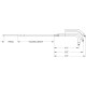 Cable de acelerador trenzado de acero inoxidable — 100,5 cm de carcasa, codo 90°, recorrido 12,7 cm, plata