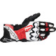 GP Plus R V3 Leather Gloves — L, White, Bright Red, Black