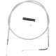 Cable trenzado de acelerador de acero inoxidable — 108 cm de funda (42,5"), codo 90°, plata