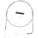 Cable de acelerador trenzado de acero inoxidable — 115.5 cm (45.5") carcasa, codo 90°, plateado