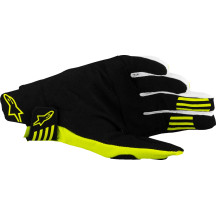 Techstar MX Gloves — Size S, Fluorescent Yellow, Black