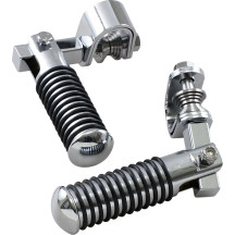 Clamp Mount Foot Pegs — 25 mm–32 mm clamp, Polished