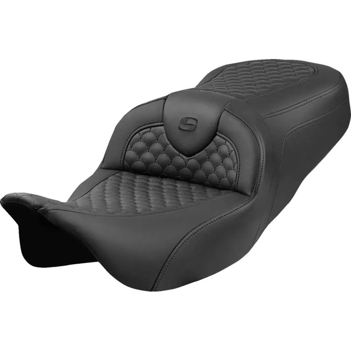 Dragon Scale Stitch RoadSofa™ Seat — Black, Driver 39.5 cm (15-1/2"), Overall 78.74 cm (31"), 5.5" lumbar