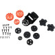 Supertech M8/Supertech M10 Helmet Visor Connector Set — One Size, Fits Supertech M8, Supertech M10, Orange, Black