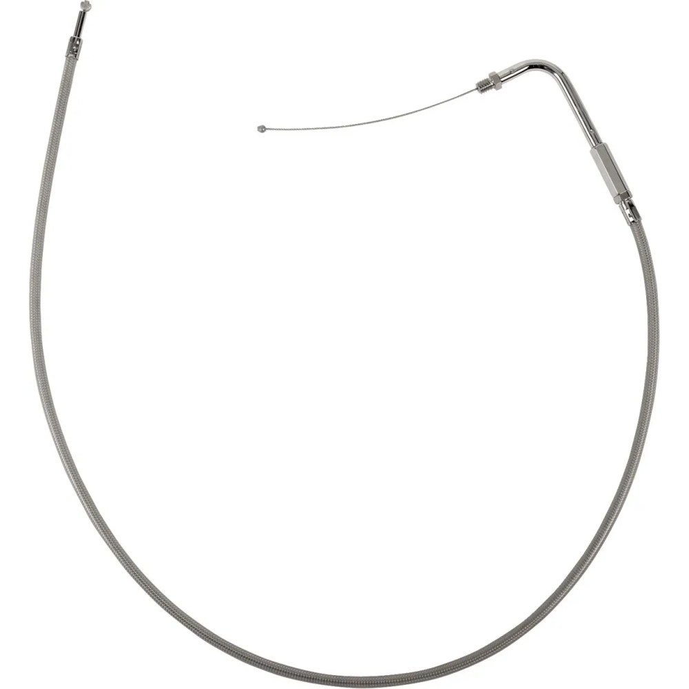 Stainless Braided Throttle Cable — 32-1/2" housing, 5" travel, 90° elbow