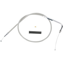 Stainless Braided Throttle Cable — 92.5 cm (36-1/2"), 90° elbow, 12.7 cm (5") travel