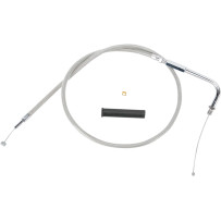 Stainless Braided Throttle Cable — 92.5 cm (36-1/2"), 90° elbow, 12.7 cm (5") travel