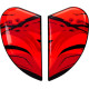 Placas laterales Airform™ para casco — Compatible con Airform™, negro, rojo
