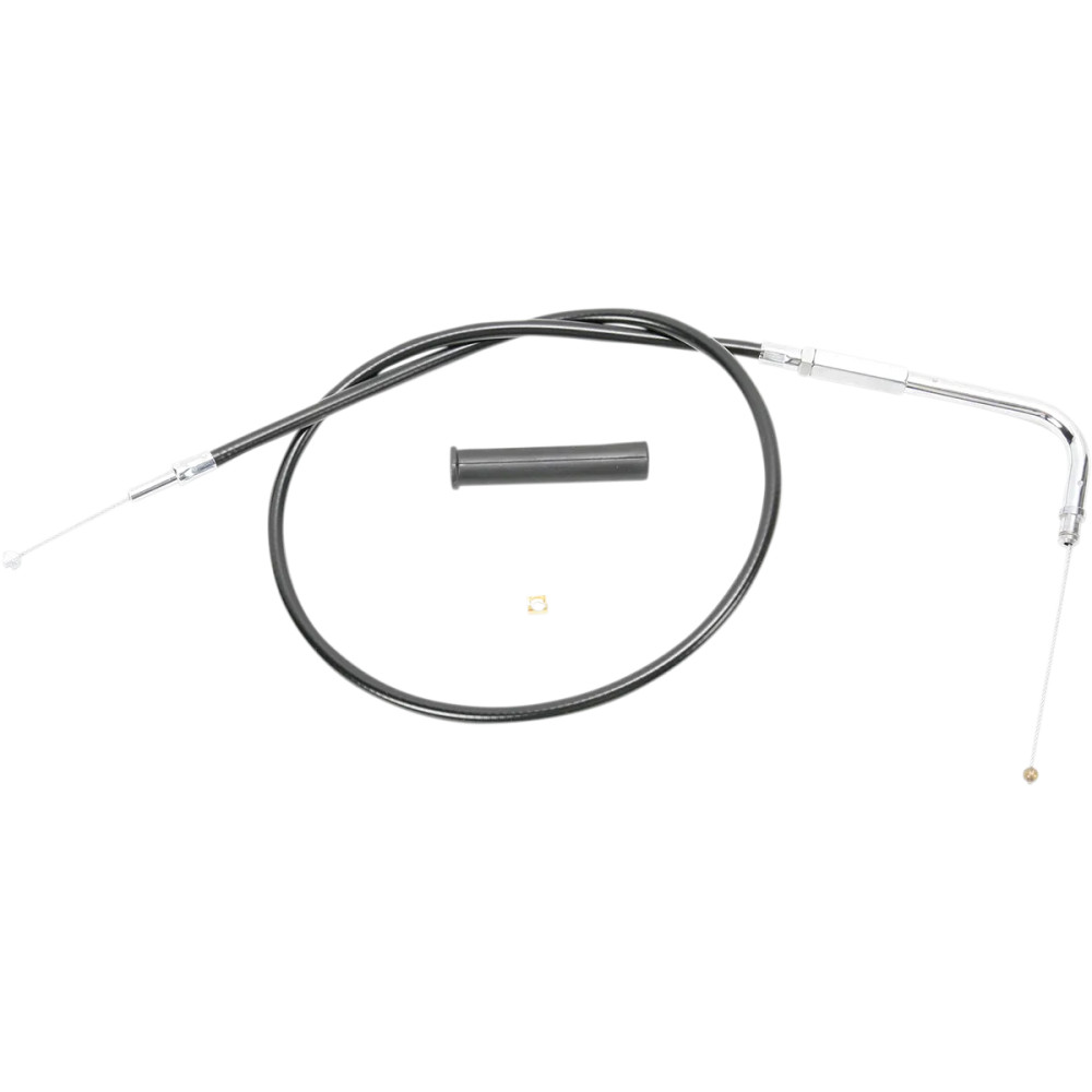 Black Vinyl Throttle/Idle Cable — 28.5 in housing, 5 in travel, 90° elbow