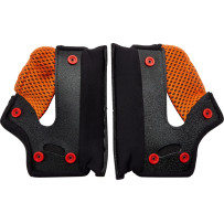 Gringo/Gringo S/Gringo SV 22.06 Helmet Cheek Pads — 19 mm thickness, fits Gringo/Gringo S/Gringo SV, Black, Orange