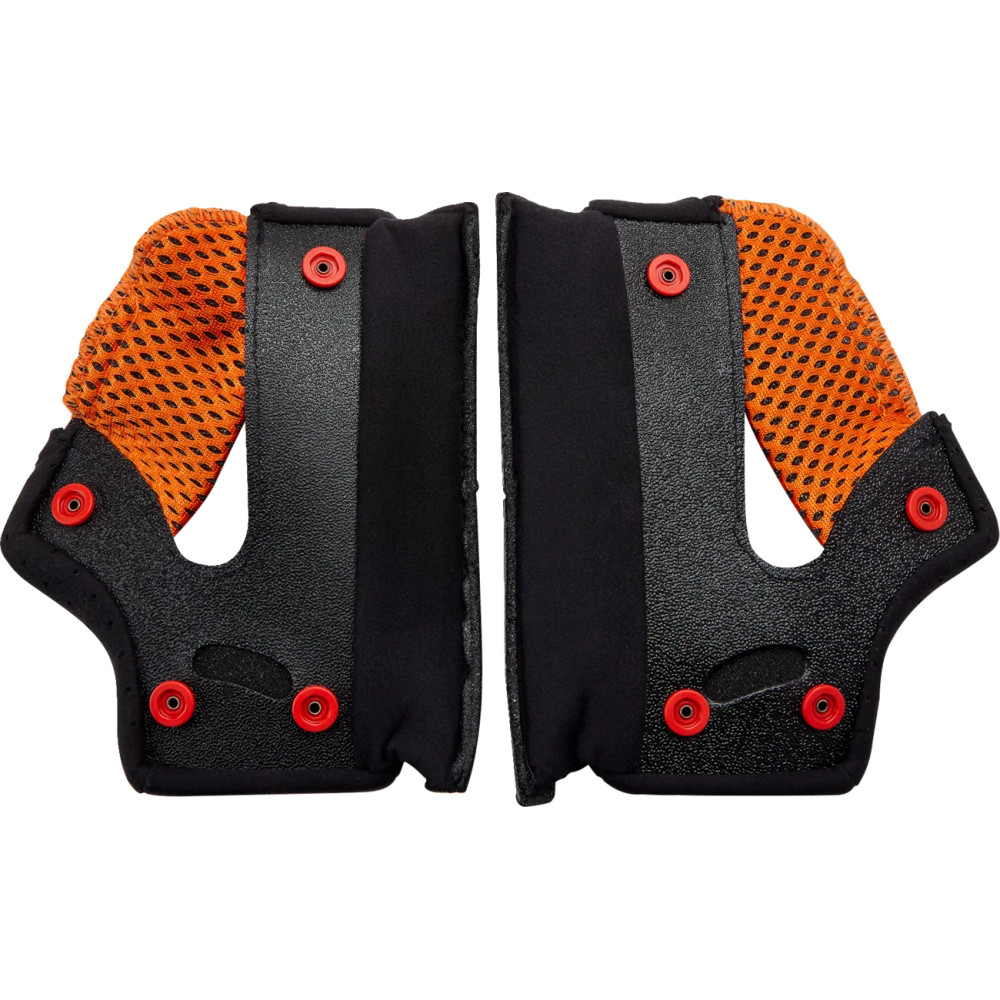 Gringo/Gringo S/Gringo SV 22.06 Helmet Cheek Pads — 19 mm thickness, fits Gringo/Gringo S/Gringo SV, Black, Orange
