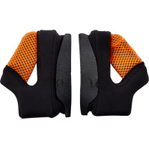 Gringo/Gringo S/Gringo SV 22.06 Helmet Cheek Pads — 19 mm thickness, fits Gringo/Gringo S/Gringo SV, Black, Orange