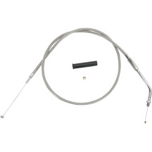 Stainless Braided Throttle Cable — 91.5 cm (36") housing, 13.3 cm (5-1/4") travel, 45° elbow, threaded fitting