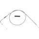 Cable de acelerador trenzado de acero inoxidable — 100.5 cm carcasa, 95 mm recorrido, codo 90°, roscado para manillar