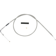 Stainless Braided Throttle Cable — 96.5 cm (38"), 90° elbow