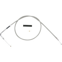 Stainless Braided Throttle Cable — 96.5 cm (38"), 90° elbow