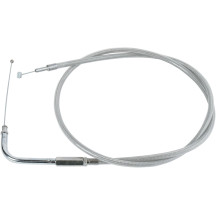 Stainless Braided Throttle Cable — 38 in housing, 70° elbow