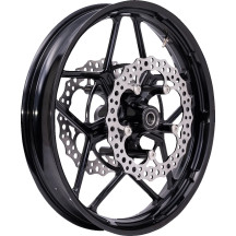 Spider Wheel Hub — Front fit for '08+ FLT touring, dual disc, Black anodized