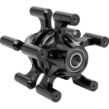Spider Wheel Hub — Front fit for '08+ FLT touring, dual disc, Black anodized
