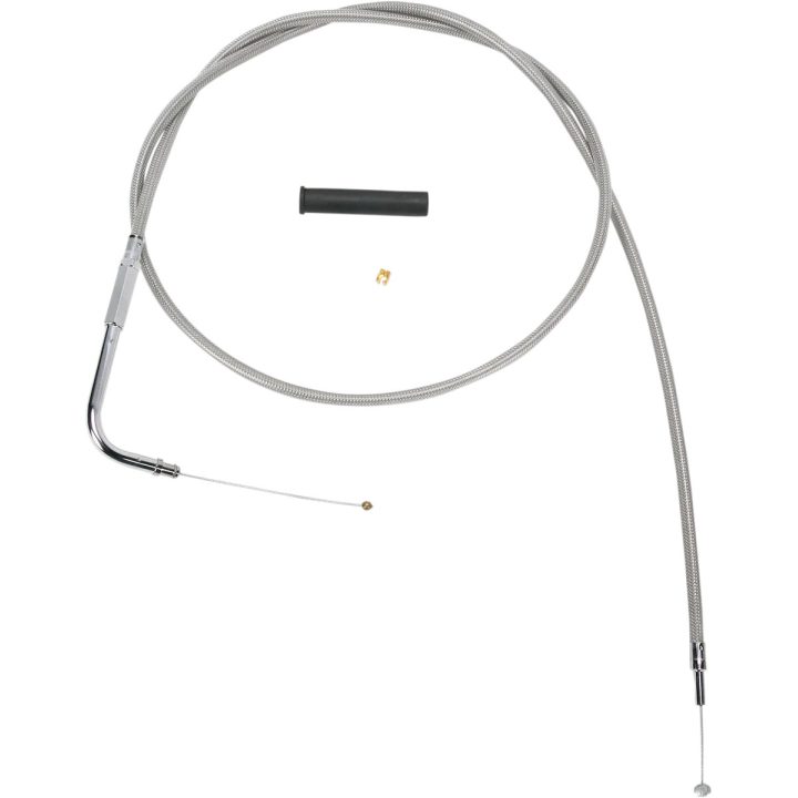 Cable de Acelerador Trenzado de Acero Inoxidable — 127 cm (50\") carcasa, codo 90°, recorrido 5\"