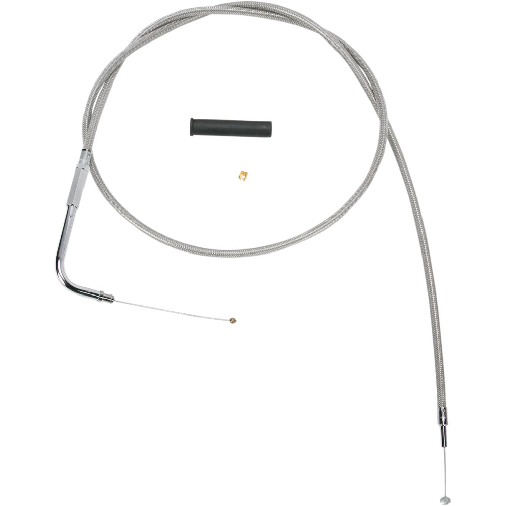 Stainless Braided Throttle Cable — 127 cm (50") housing, 90° elbow
