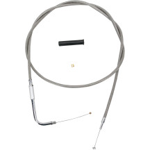 Stainless Braided Throttle Cable — 142 cm (56") housing, 90° elbow, 12.7 cm (5") travel