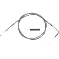 Stainless Braided Throttle Cable — 58" housing length, 90° elbow, 5" travel