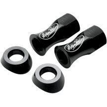Extended Rim Lock Nuts — 8 mm x 1.25 mm, 13 mm hex head, Black gloss, Set
