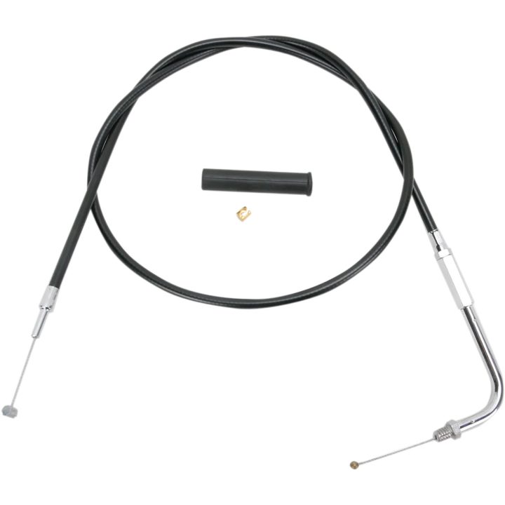 Cable de vinilo negro — cubierta 91.5 cm, recorrido 4 in, codo 90°, acelerador