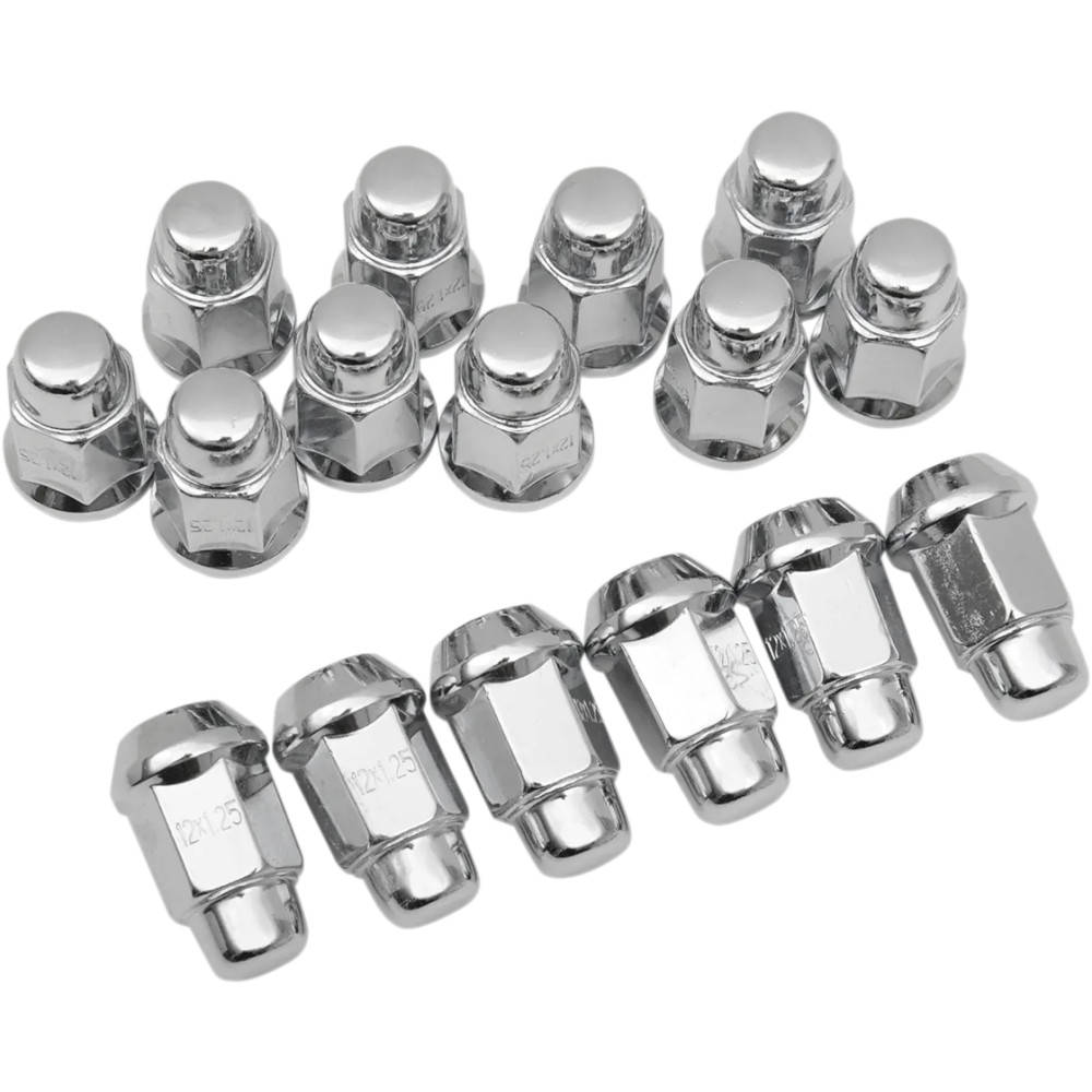 Lug Nuts — M12 x 1.25, 17 mm head, Chrome