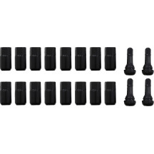 Tuercas de rueda de repuesto para ATV/UTV con vástagos de válvula — 12 mm x 1,5 mm, paquete de 16, negro
