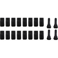 Tuercas de rueda de repuesto para ATV/UTV con vástagos de válvula — 12 mm x 1,5 mm, paquete de 16, negro