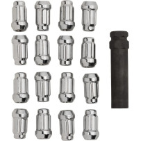 Tuercas ranuradas — M10 x 1,25, pack de 16, cromado