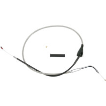 Stainless Braided Idle Cable — 28-1/2 in housing, 4-5/8 in travel, 70° elbow, Silver