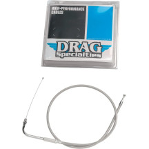 Stainless Braided Idle Cable — 96.5 cm (38") housing, 70° elbow, Silver