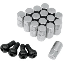 Replacement ATV/UTV Wheel Lug Nuts with Valve Stems — 12 mm x 1.5", 16 pack, Chrome