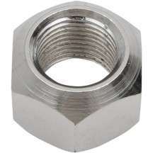 Chrome Axle Nut — 5/8-18 thread, 14.6 mm ID, 24 mm OD, 0.63 in width, steel, front