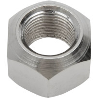 Chrome Axle Nut — 5/8-18 thread, 14.6 mm ID, 24 mm OD, 0.63 in width, steel, front