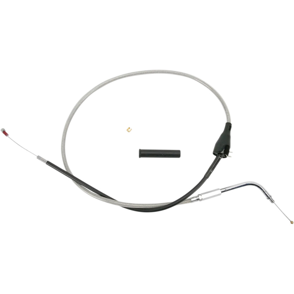 Stainless Braided Idle Cable — 97 cm (38-3/16") housing, 12.4 cm (4-7/8") travel, 70° elbow