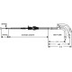Cable trenzado de ralentí de acero inoxidable — 98,5 cm carcasa, 12,4 cm recorrido, codo 90°, plateado