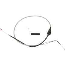 Stainless Braided Idle Cable — 105.5 cm housing, 12.4 cm travel, silver