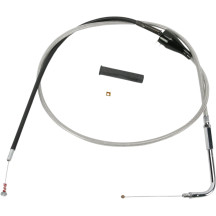 Stainless Braided Idle Cable — 117 cm (46"), 90°, Silver